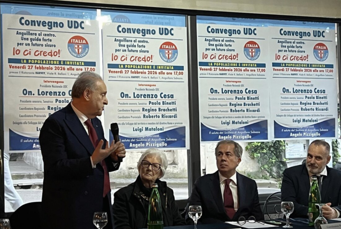 Il convegno UDC «Anguillara al centro. Io ci credo!» del 27 febbraio 2026, con l'On. Lorenzo Cesa (presidente nazionale) e la sen. Paola Binetti.