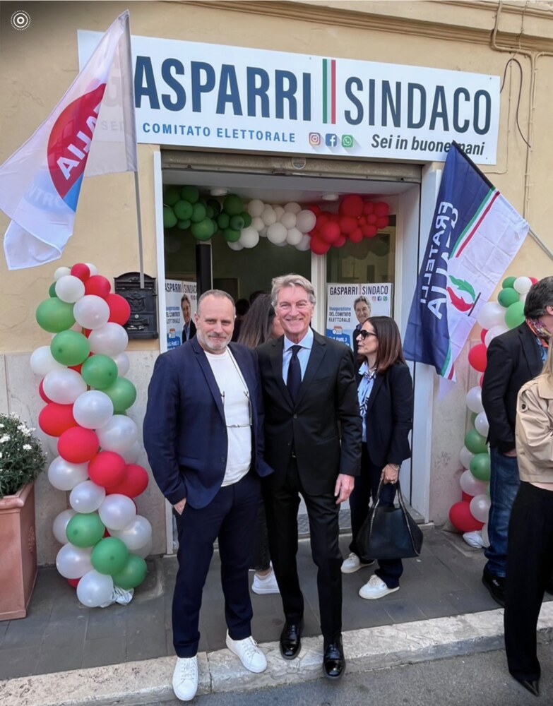 Inaugurazione del comitato elettorale «Gasparri sindaco» a Santa Marinella, con Luigi Mataloni (UDC) — comunali 2026.